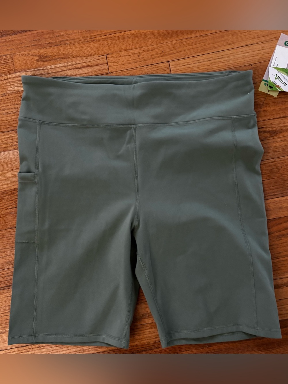 Mono B Olive High-Rise Bike Shorts with Side Pocket